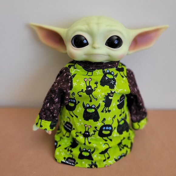 Halloween Monsters 2pc. Outfit & Scarf set for 11" Mattel Child Grogu Yoda dolls - Picture 4 of 5